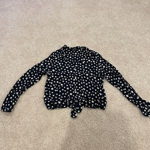 Navy Blouse with White Stars, Zara, Size S